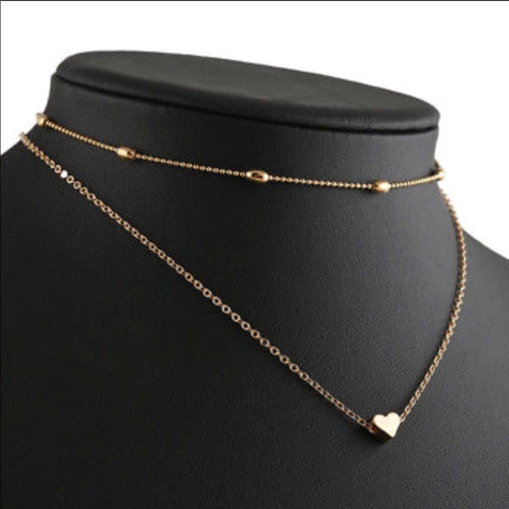 Double Layer Heart Necklace - Picture 4 of 6